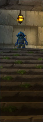 Gnome soldier in the stairwell