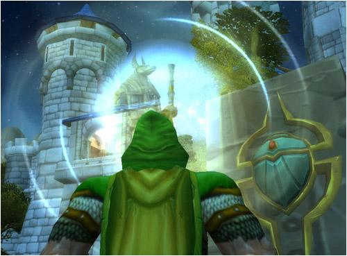 Ringo looks into a portal leading to Uldum