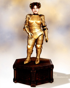 Statue of Beli in gold armor