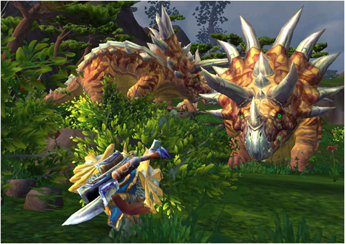 Ringo and a direhorn on the Isle of Giants