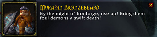 Muradin Bronzebeard organizes the defense of Kharanos